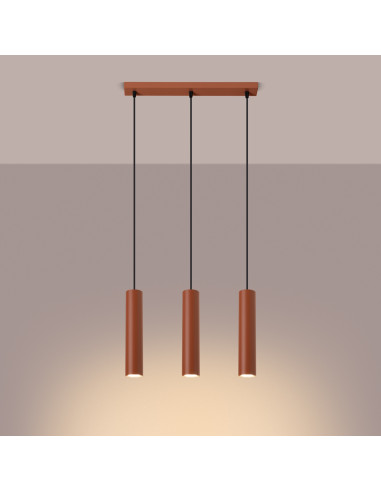 Lampa wisząca LAGOS 3L ochra czerwona