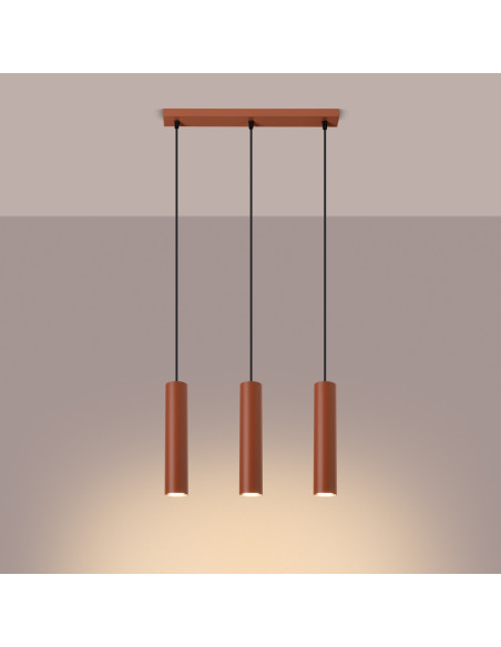 Lampa wisząca LAGOS 3L ochra czerwona