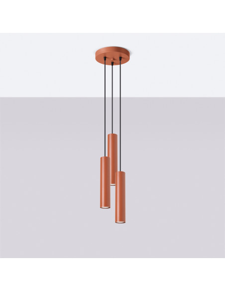 Lampa wisząca LAGOS 3P ochra czerwona