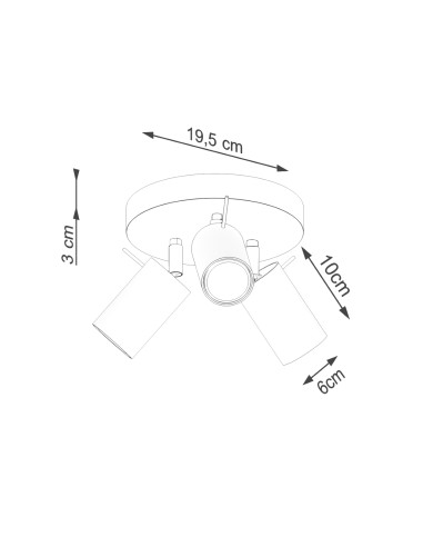 Plafon RING 3P beżowy