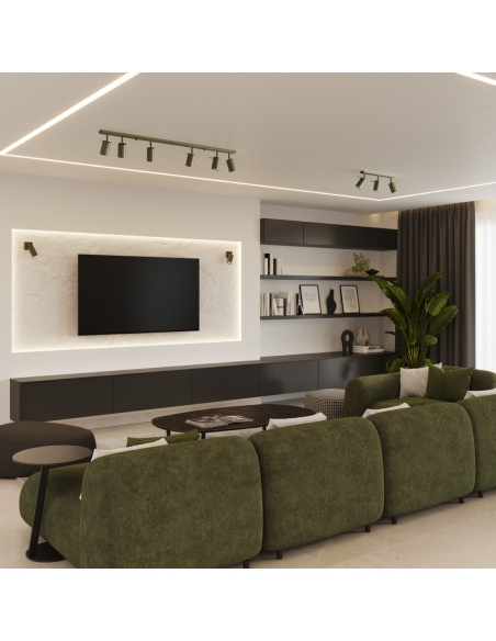 Plafon RING 6L zielony oliwkowy