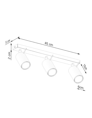 Plafon RING 3L ochra czerwona