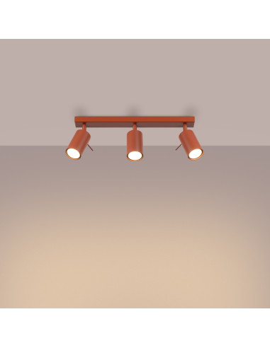 Plafon RING 3L ochra czerwona