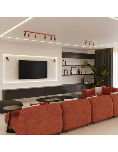 Plafon RING 3P ochra czerwona