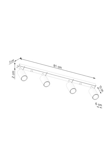 Plafon RING 4L ochra czerwona