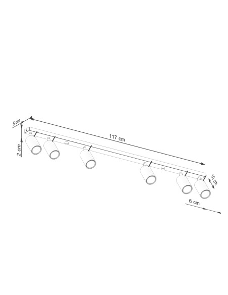 Plafon RING 6L ochra czerwona