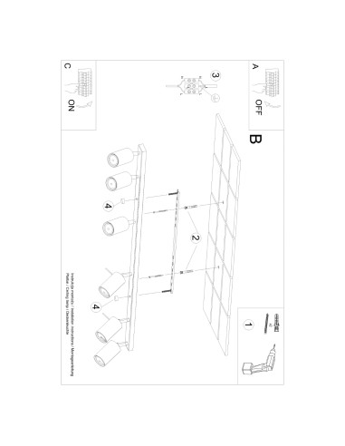 Plafon RING 6L ochra czerwona