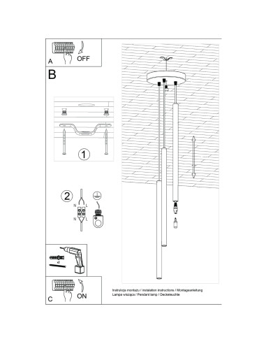Lampa wisząca PASTELO 3P beżowa