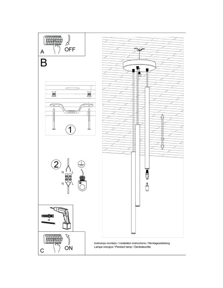 Lampa wisząca PASTELO 3P beżowa