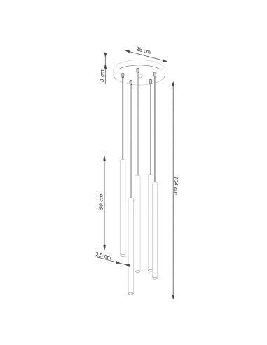 Lampa wisząca PASTELO 5P beżowa