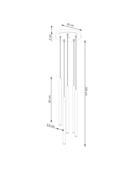 Lampa wisząca PASTELO 5P beżowa