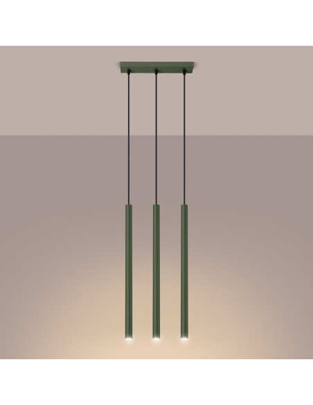 Lampa wisząca PASTELO 3 zielona oliwka