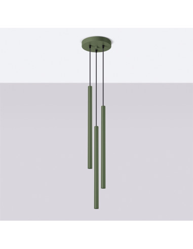 Lampa wisząca PASTELO 3P zielona oliwka