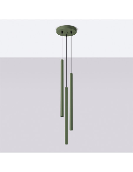 Lampa wisząca PASTELO 3P zielona oliwka