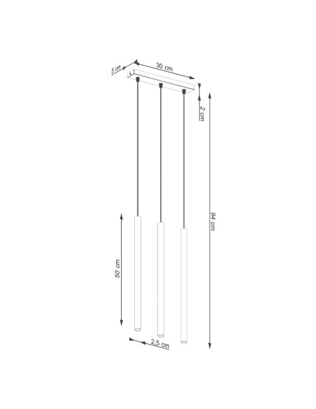 Lampa wisząca PASTELO 3 ochra czerwona