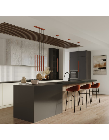 Lampa wisząca PASTELO 3 ochra czerwona