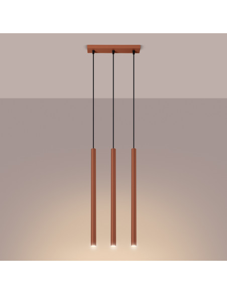 Lampa wisząca PASTELO 3 ochra czerwona