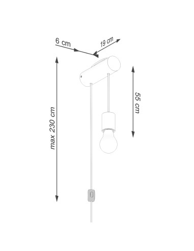 Kinkiet NIMBI E27 z włącznikiem