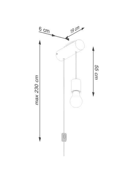 Kinkiet NIMBI E27 z włącznikiem