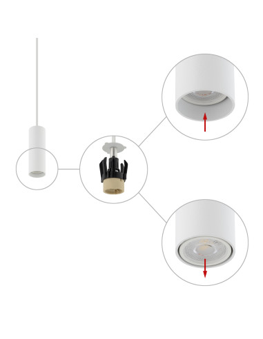 Lampa wisząca FOURTY S 10764 biała