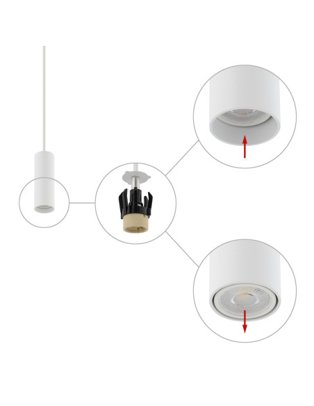 Lampa wisząca FOURTY S 10764 biała