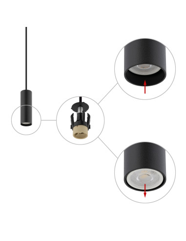 Lampa wisząca FOURTY S 10765 czarna