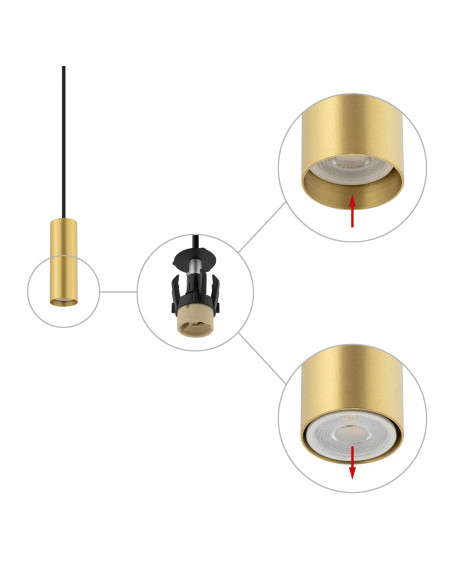 Lampa wisząca FOURTY S 10766 mosiądz