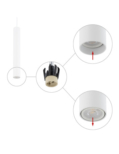 Lampa wisząca FOURTY M 10770 biała