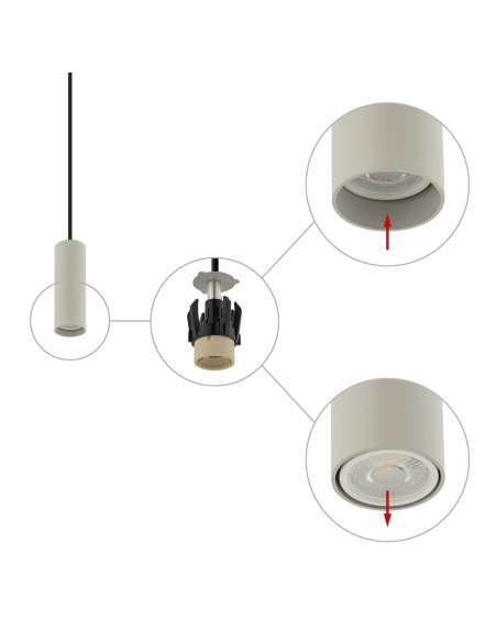 Lampa wisząca FOURTY S 10900 szara