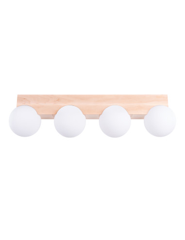Plafon BULBO 4 naturalne drewno