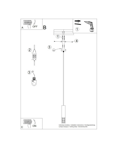 Lampa wisząca LAMI 1 biały