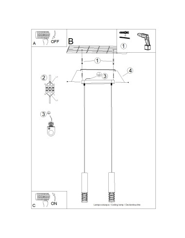 Lampa wisząca LAMI 2 biały