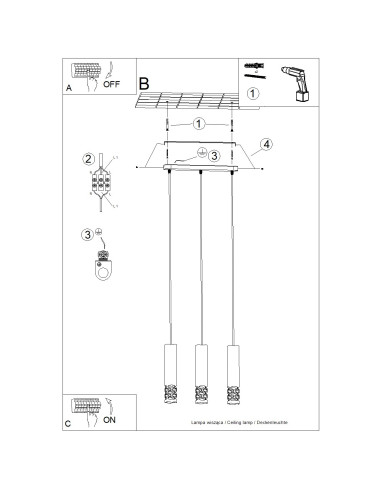 Lampa wisząca LIRO 3L biały