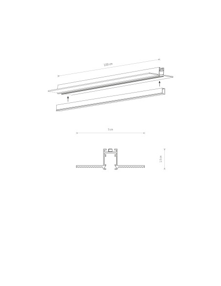 Szyna podtynkowa niskonapięciowa NANO - LVM RECESSED TRACK 1M 11730