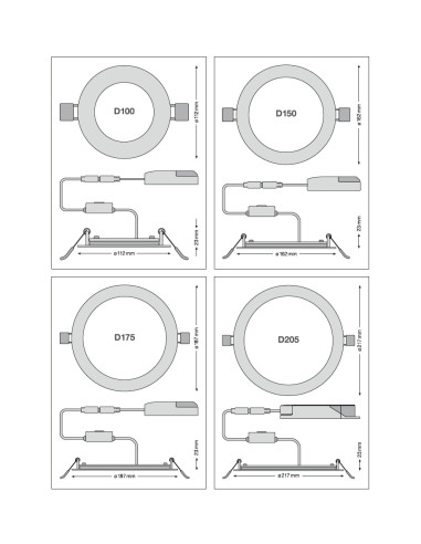 DOWNLIGHT DL SLIM ALU D150 V 13W/9,8W/6,5W 3000K/4000K 100LM/W  MS WT 