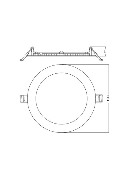 DOWNLIGHT DL SLIM ALU D150 V 13W/9,8W/6,5W 3000K/4000K 100LM/W  MS WT 