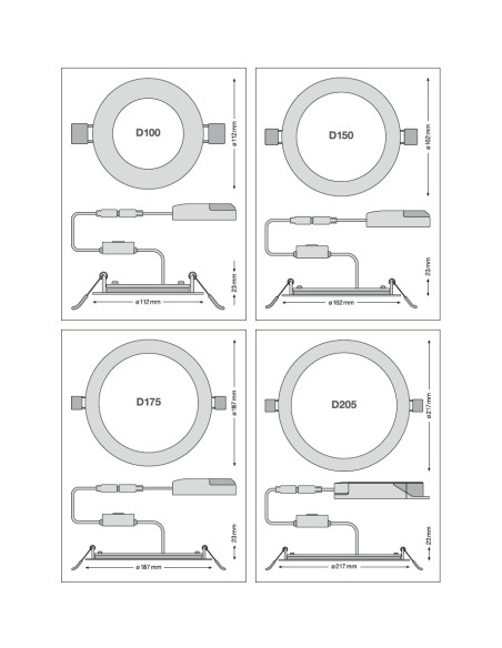 DOWNLIGHT DL SLIM ALU D280 V 25W/18,8W/12,5W 3000K/4000K 100LM/W MS WT 