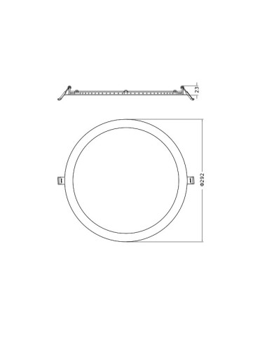 DOWNLIGHT DL SLIM ALU D280 V 25W/18,8W/12,5W 3000K/4000K 100LM/W MS WT 