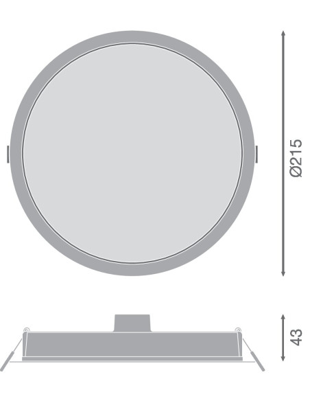 DOWNLIGHT IP44 DN 215 24W 6500K zimna biała 2760LM BLACK 