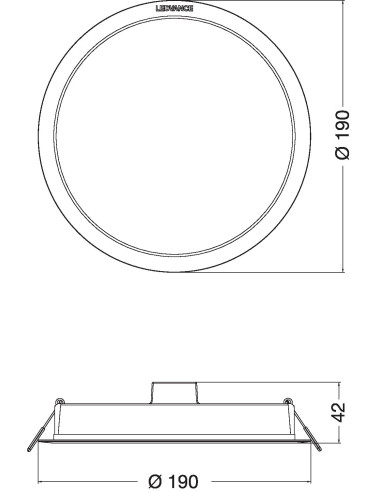 DOWNLIGHT IP44 DN 190 18W 6500K zimna biała 2070LM BLACK 