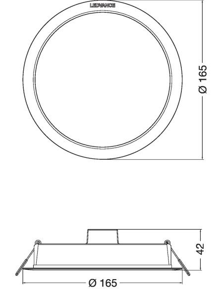 DOWNLIGHT IP44 DN 165 13W 6500K zimna biała 1495LM WHITE 