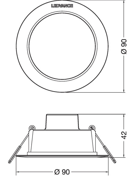 DOWNLIGHT IP44 DN 90 4W 6500K zimna biała 460LM WHITE 