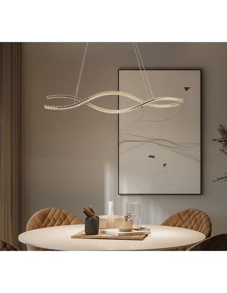 Lampa wisząca SPARK WAVES PENDANT 150 CCT DIMM GOLD + REMOTE CONTROL