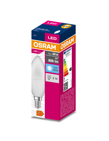 ŻARÓWKA LED VALUE CLB60 6.8W 4000K neutralna biała  806LM FR E14 
