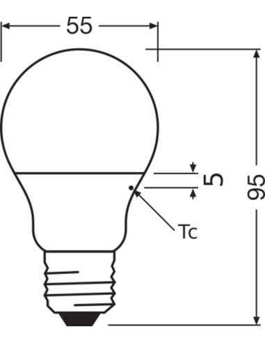 ŻARÓWKA LED VALUE CLA40 4.9W 3000K ciepła biała  470LM 230V FR E27 