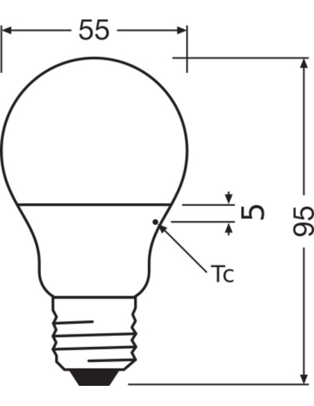 ŻARÓWKA LED VALUE CLA40 4.9W 3000K ciepła biała  470LM 230V FR E27 