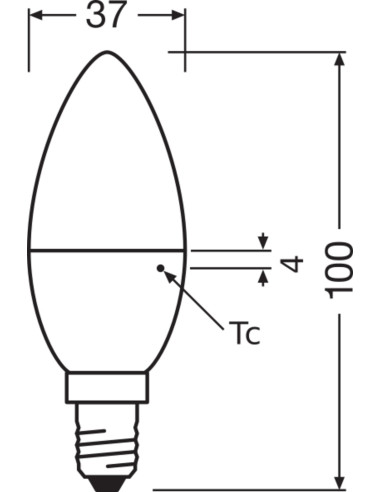 ŻARÓWKA LED VALUE CLB40 4.9W 2700K ciepła biała  470LM 115° 230V FR E14 