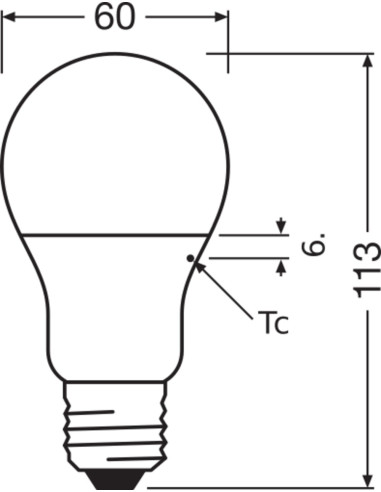 ŻARÓWKA LED VALUE CLA60 8W 2700K ciepła biała  806LM 200° 230V FR E27