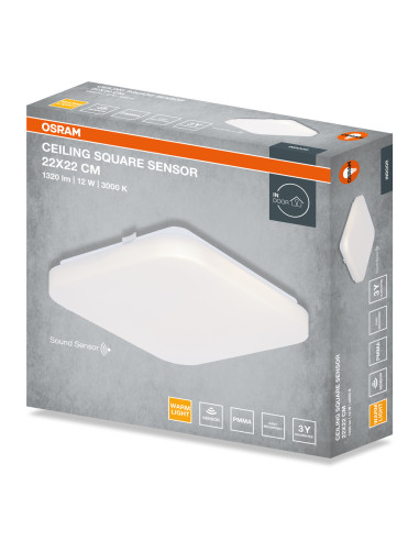PLAFON LED CEILING SQUARE SENSOR 220 12W 3000K 960LM IP20 
