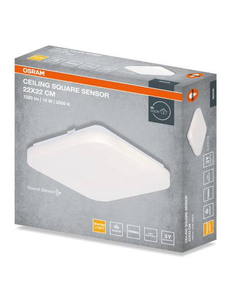 PLAFON LED CEILING SQUARE SENSOR 220 12W 3000K 960LM IP20 

